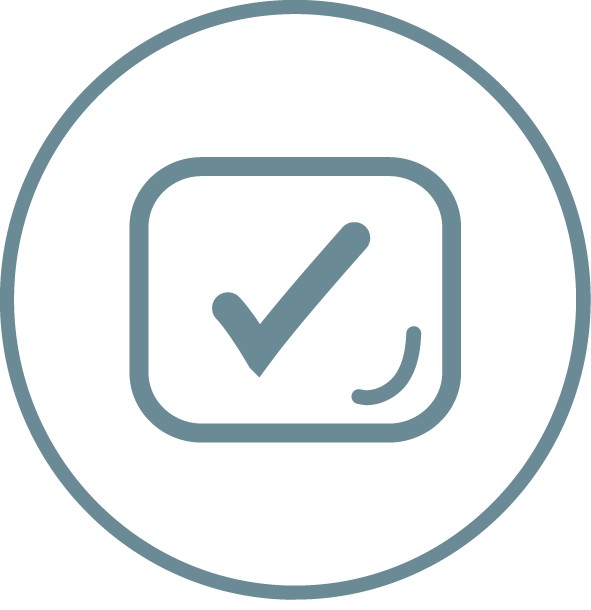 Icon of a check mark in a circle