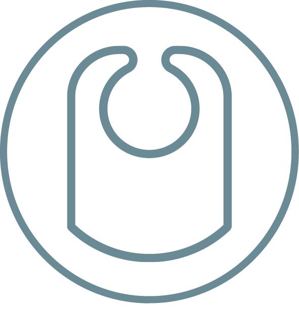Icon of a bib in a circle