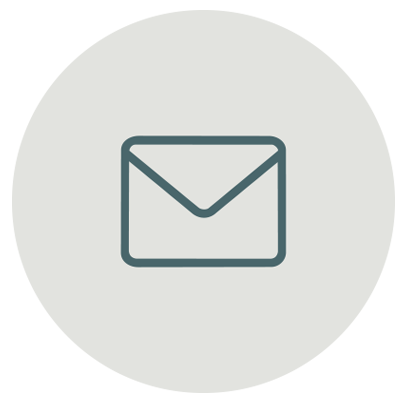 Email icon on a light gray circle