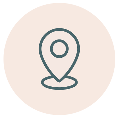 Location icon on a beige background